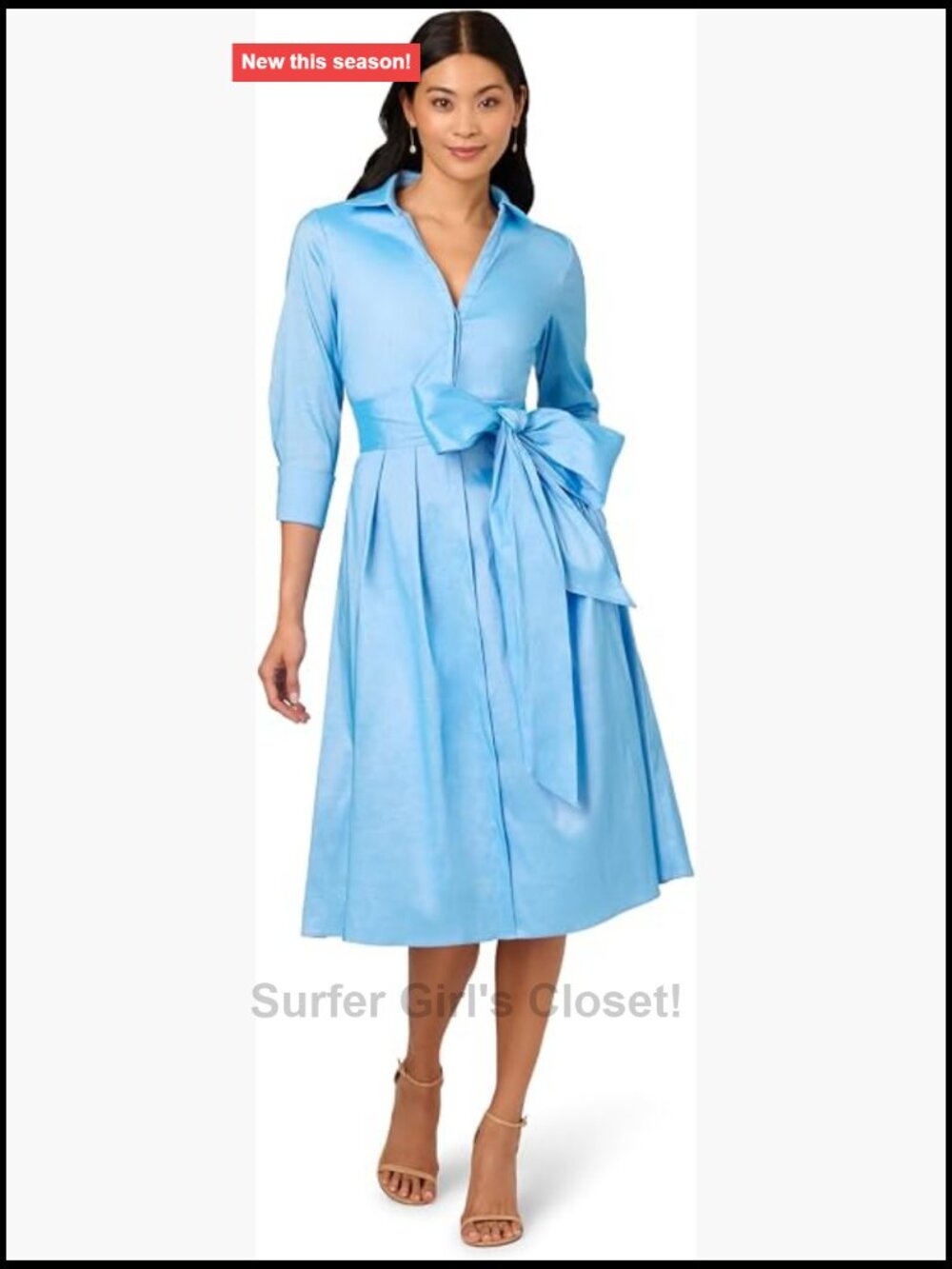 Taffeta Shirt Midi Dress - Plus Size Formal Wedding Guest Dress